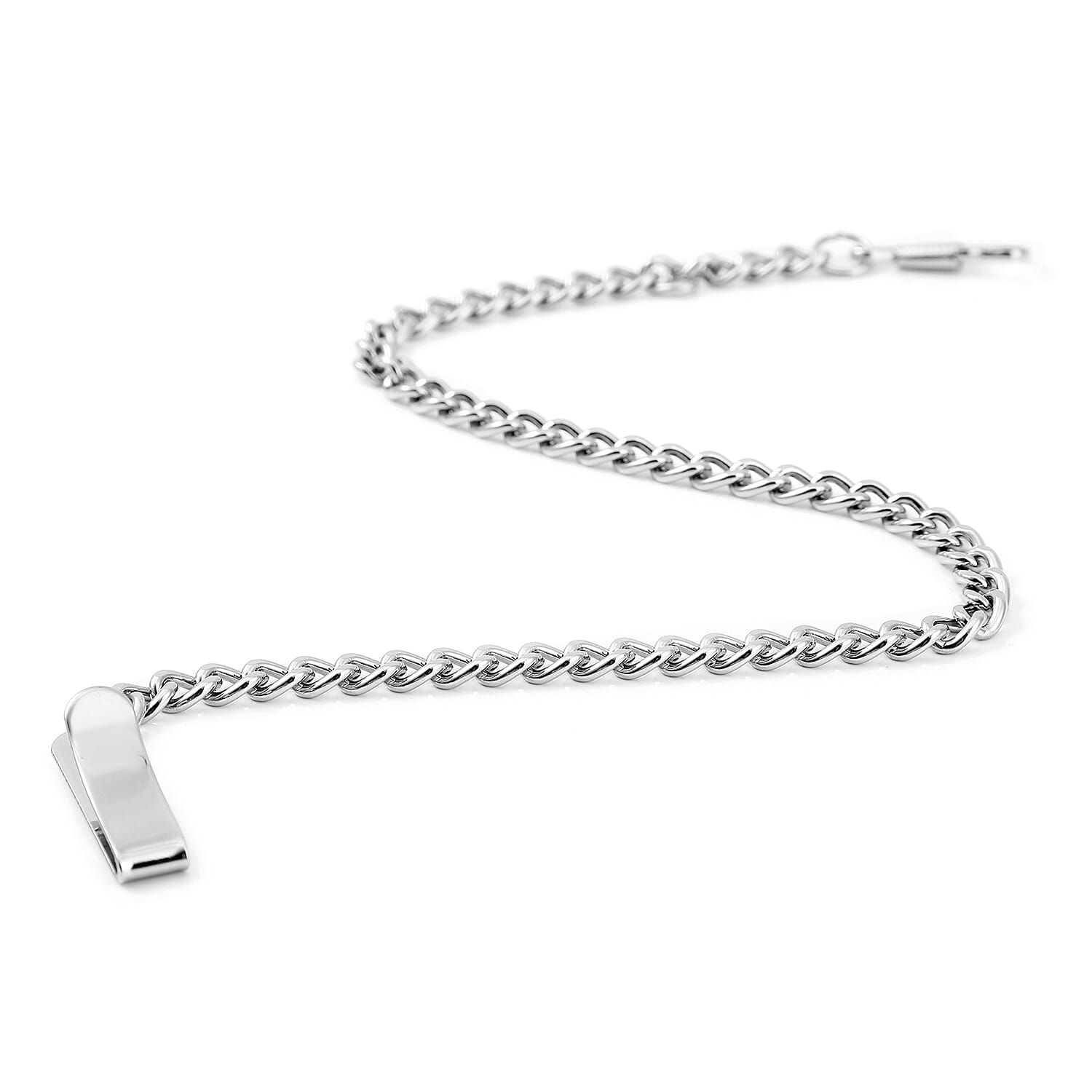 STRADA Japanese Movement White Dial Water Resistant Sundial Pocket Watch in Silver Tone Chain Strap