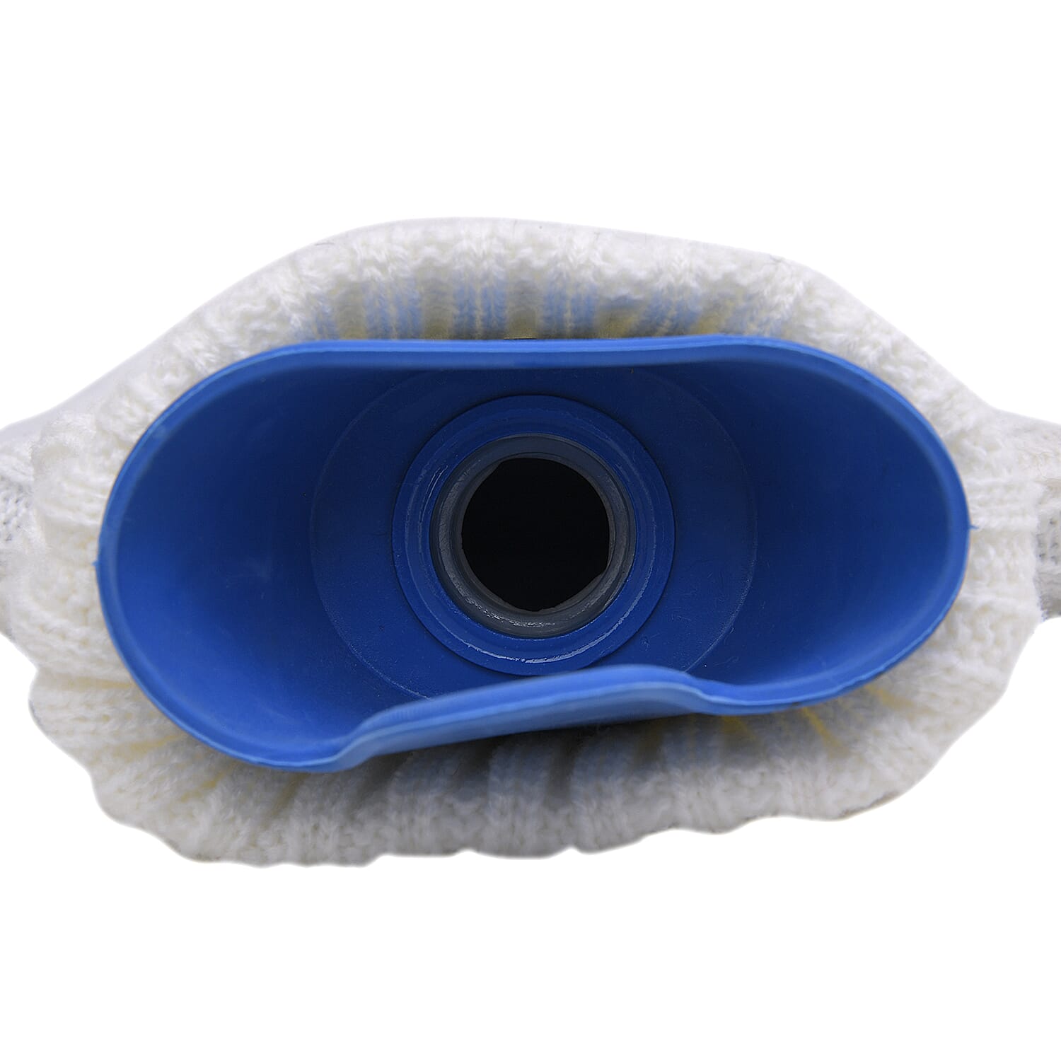 2 Piece Set - Hotwater Bottle with Jacquard Knitted Cover and Sherpa Lined Slipper Socks- Maroon & White