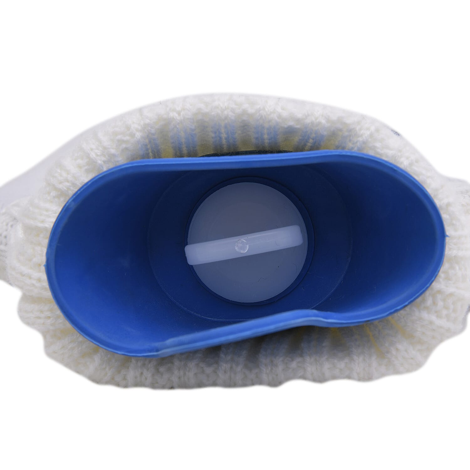 2 Piece Set - Hotwater Bottle with Jacquard Knitted Cover and Sherpa Lined Slipper Socks- Maroon & White