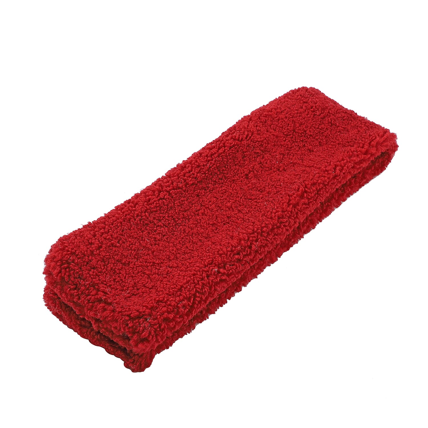 2 Piece Set - STRADA Japanese Movement Wine Red Dial Water Resistant Watch with Wine Red Colour Strap and Faux Fur Scarf (Size 90x15Cm) - Wine Red