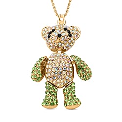 Cubic Zirconia Teddy Pendant with Chain 