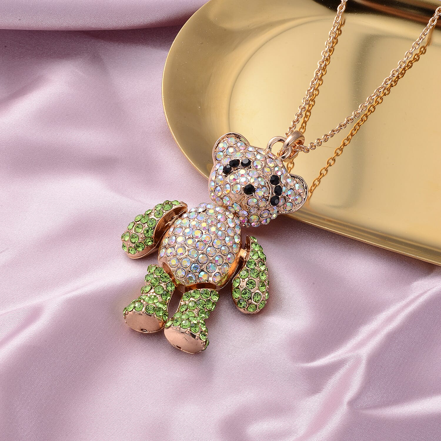 Multi Color Crystal Cubic Zirconia Pendant with Chain (Size 24-2 EXT) Multi Color Crystal Cubic Zirconia Pendant with Chain (Size 24-2 EXT)