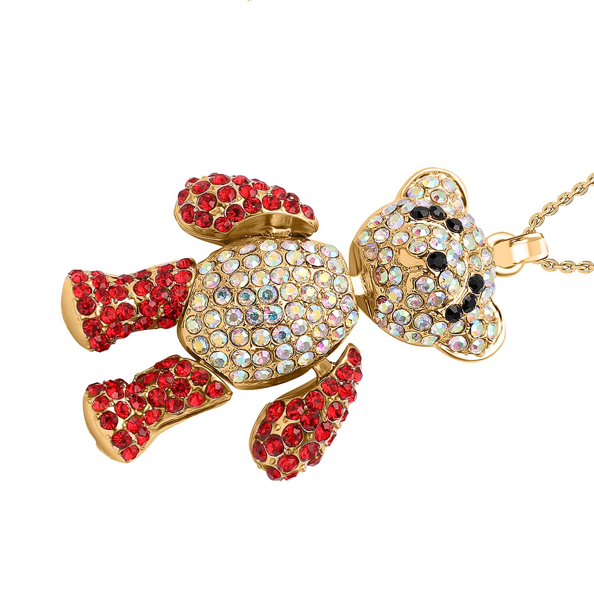 Multi Color Crystal Cubic Zirconia Pendant with Chain (Size 24-2 EXT)