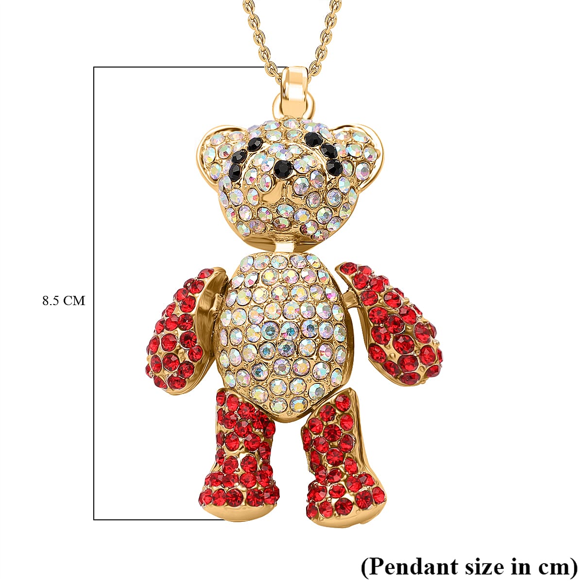 Multi Color Crystal Cubic Zirconia Pendant with Chain (Size 24-2 EXT)