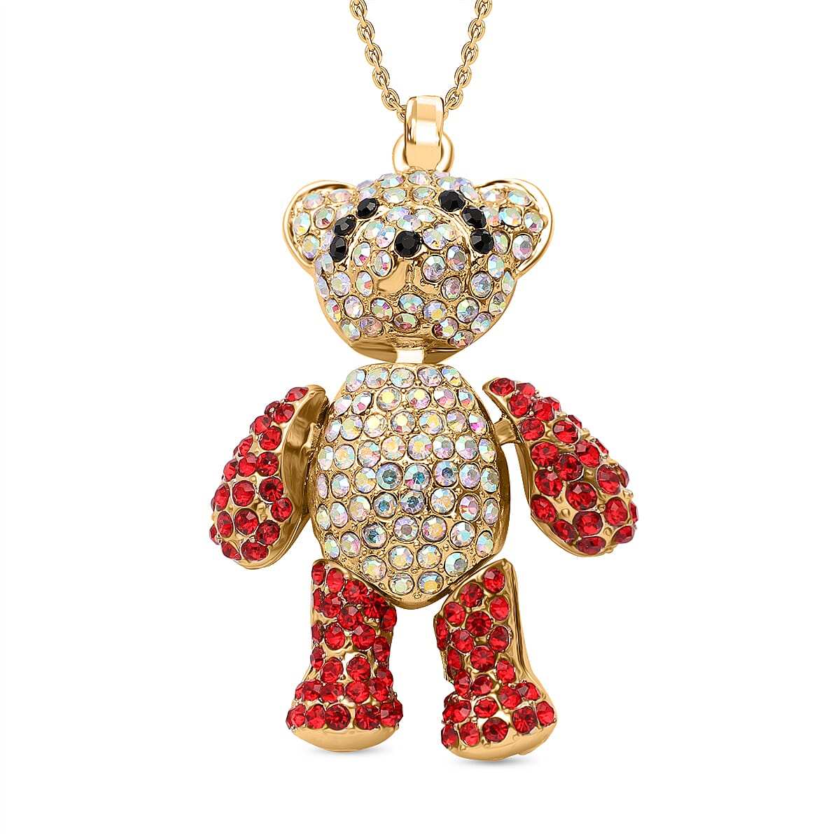 Multi Color Crystal Cubic Zirconia Pendant with Chain (Size 24-2 EXT)