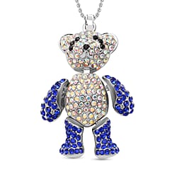 Cubic Zirconia Teddy Pendant with Chain 