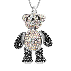 Cubic Zirconia Teddy Pendant with Chain 