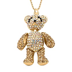 Cubic Zirconia Teddy Pendant with Chain 