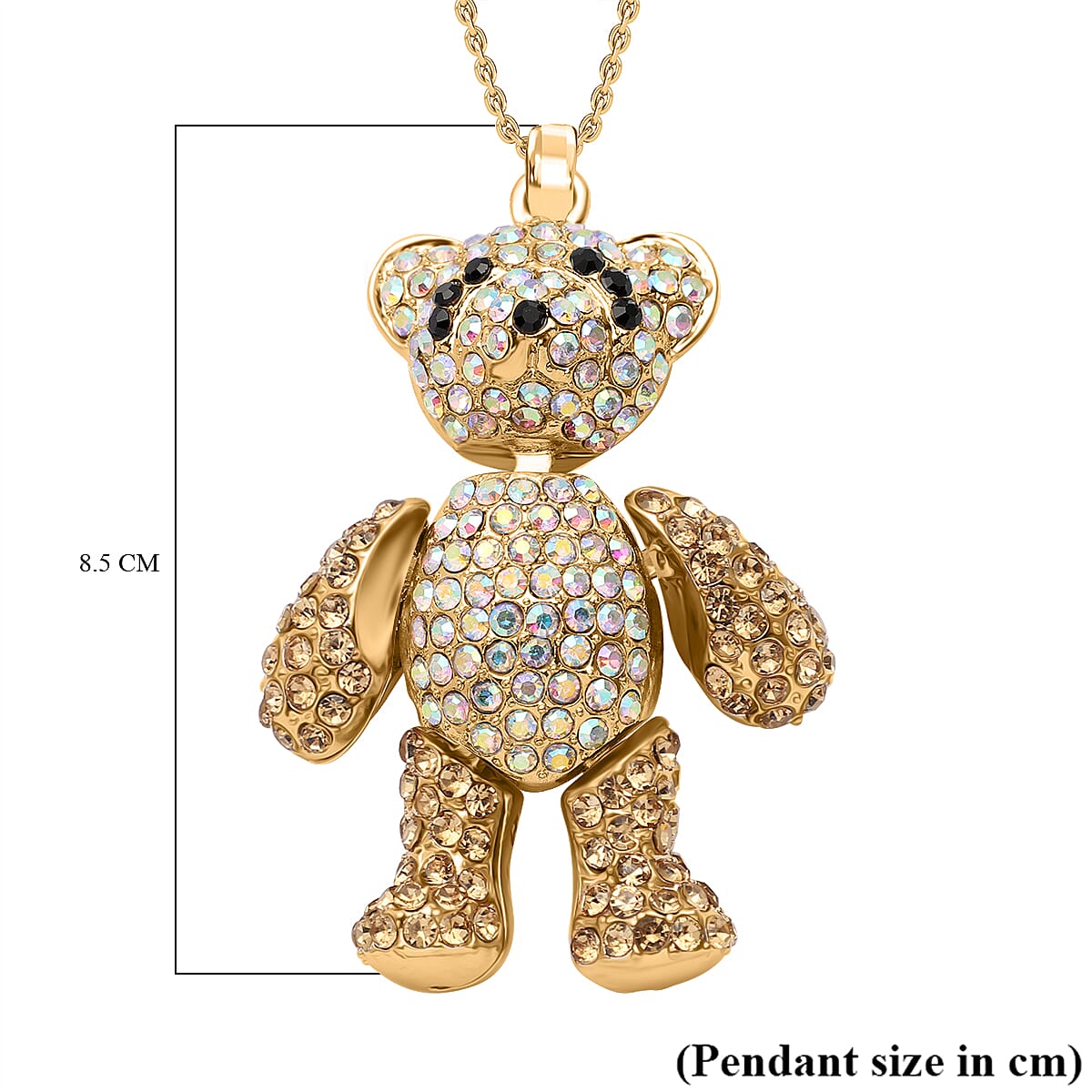 Designer Inspired - Orange Cubic Zirconia Teddy Pendant with Chain 35.0ct
