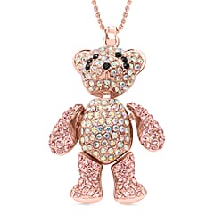 Cubic Zirconia Teddy Pendant with Chain 