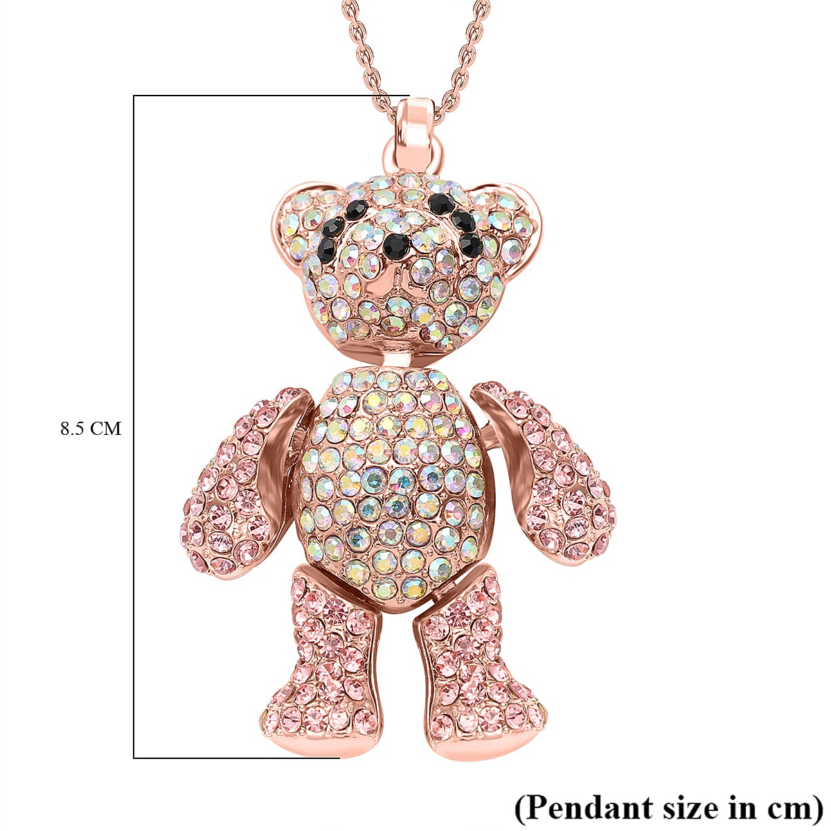 Multi Color Crystal Cubic Zirconia Pendant with Chain (Size 24-2 EXT)