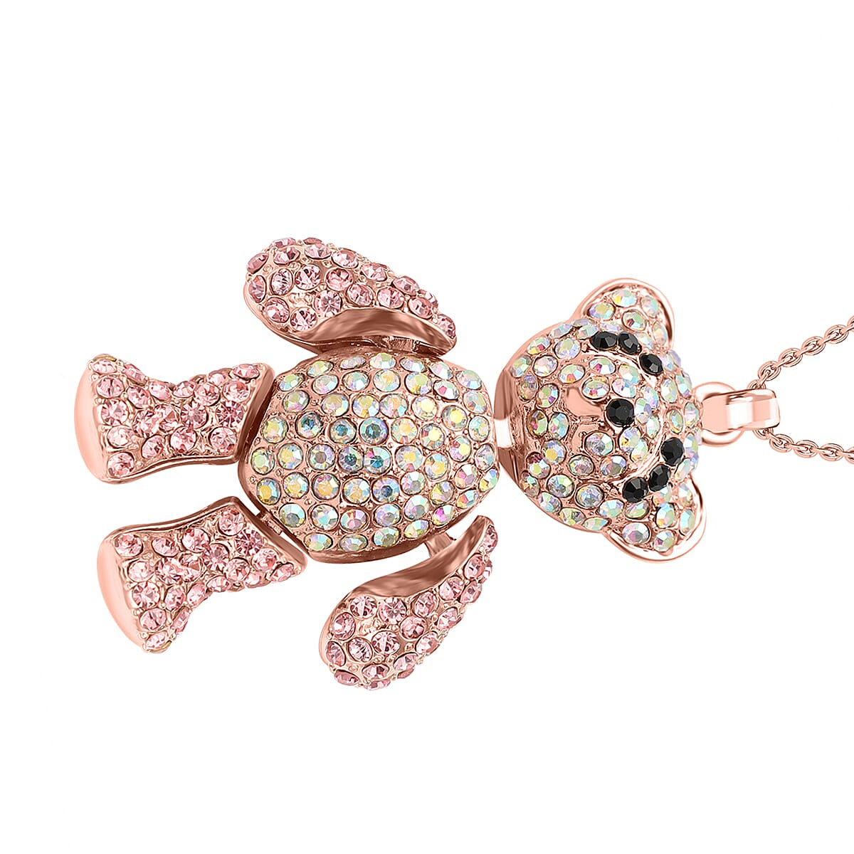 Multi Color Crystal Cubic Zirconia Pendant with Chain (Size 24-2 EXT)