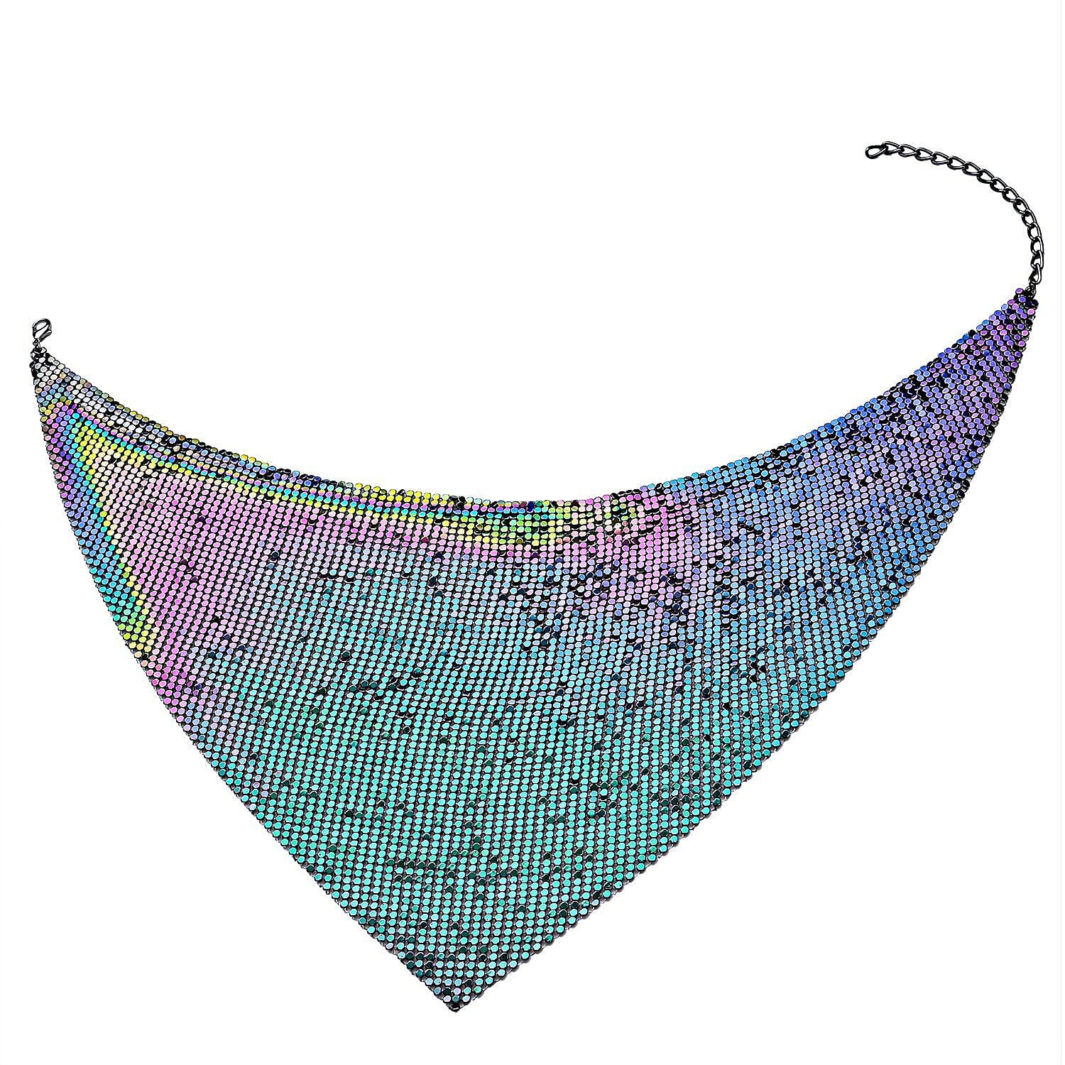 2 Piece Set - Collar Necklace (Size 20 with 4 Inch Extender) and Hook Earrings in Multicolour Tone