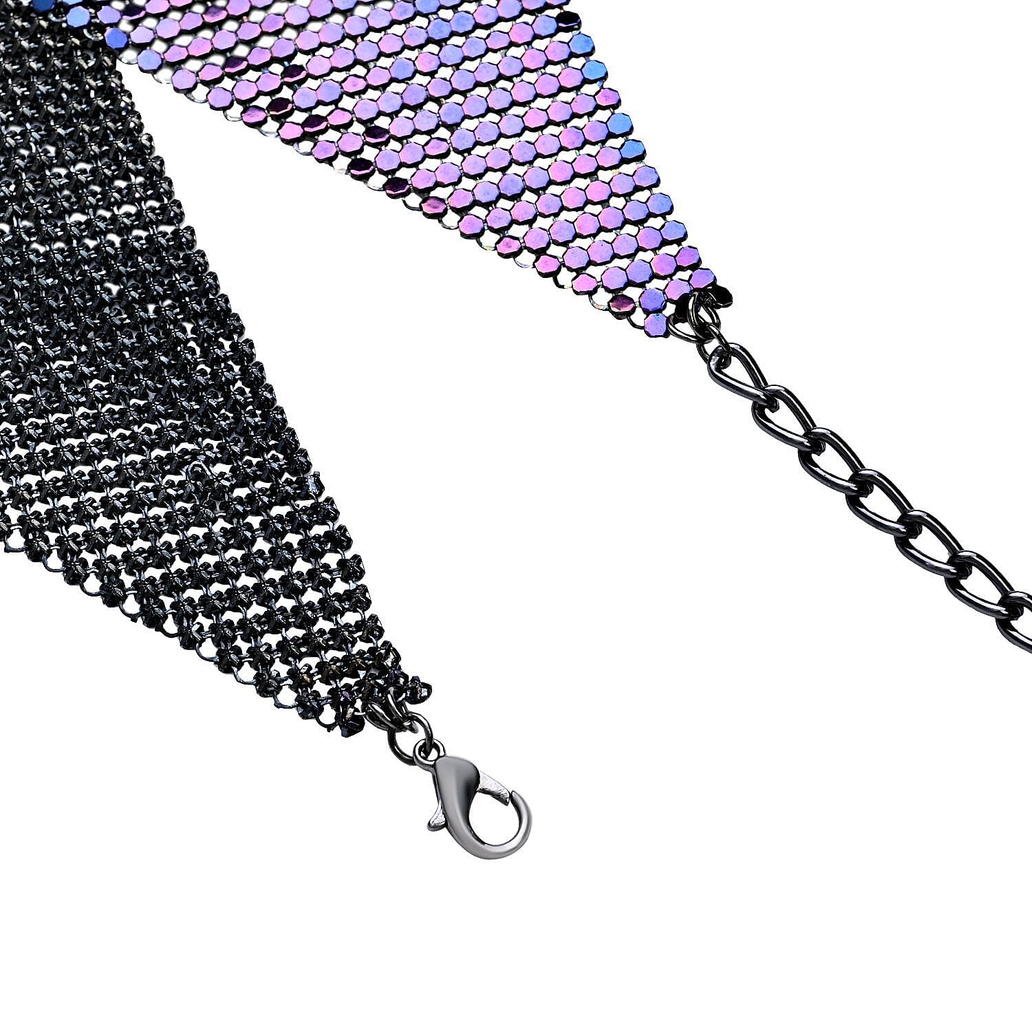 2 Piece Set - Collar Necklace (Size 20 with 4 Inch Extender) and Hook Earrings in Multicolour Tone