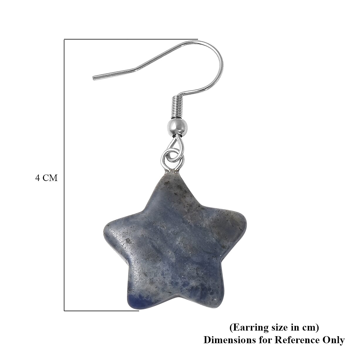 Set of 2 - Sodalite and Unakite Star Hook Earrings in Stainless Steel