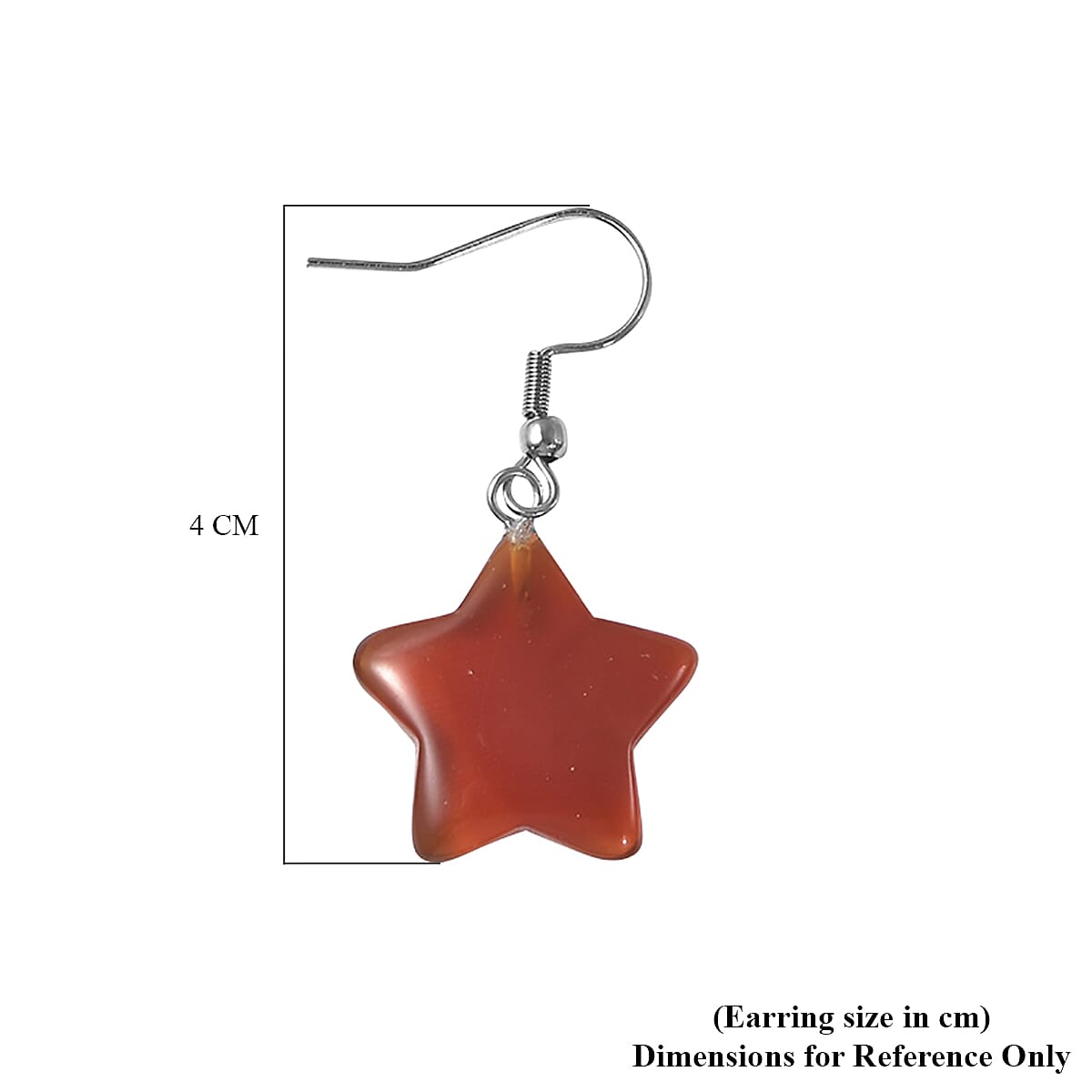 Set of 2 - Red Agate and Green Aventurine Star Hook Earrings in Stainless Steel