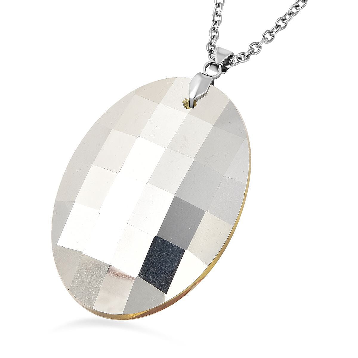 Simulated Yellow Sapphire Pendant with Chain (Size 24)