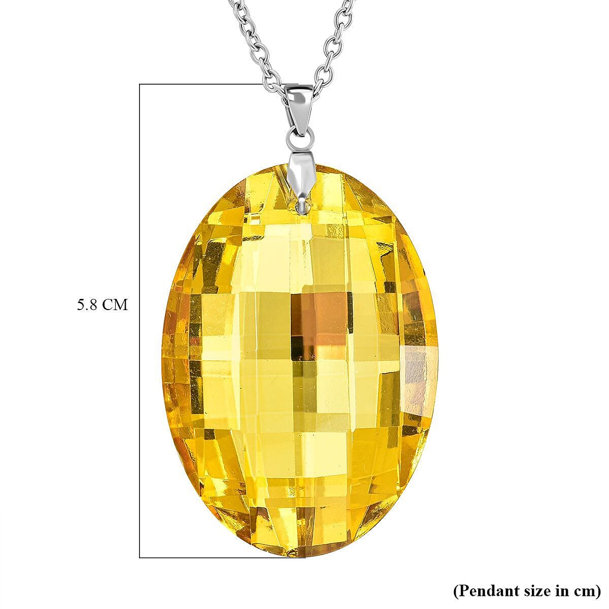 Simulated Yellow Sapphire Pendant with Chain (Size 24)