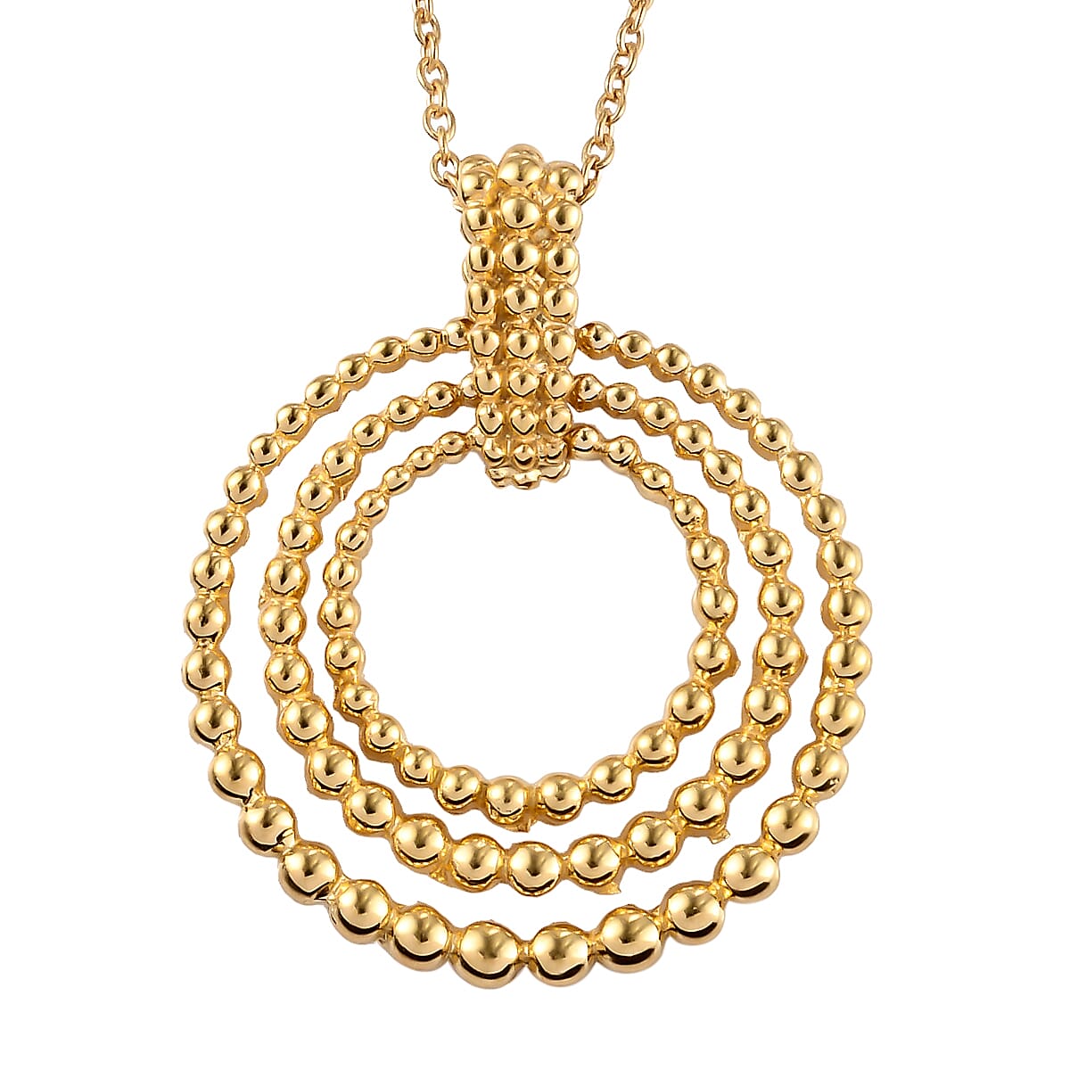 Yellow Gold Overlay Sterling Silver Necklace (Size 24), Silver Wt. 13.71 Gms