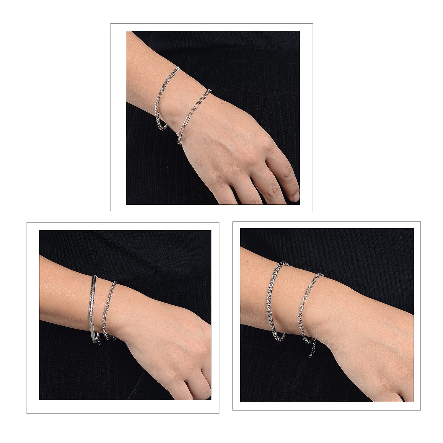 EVER TRUE 18K White Gold Overlay 15 Pcs Jewellery Set in Stainless Steel with Velvet Travel Organizer