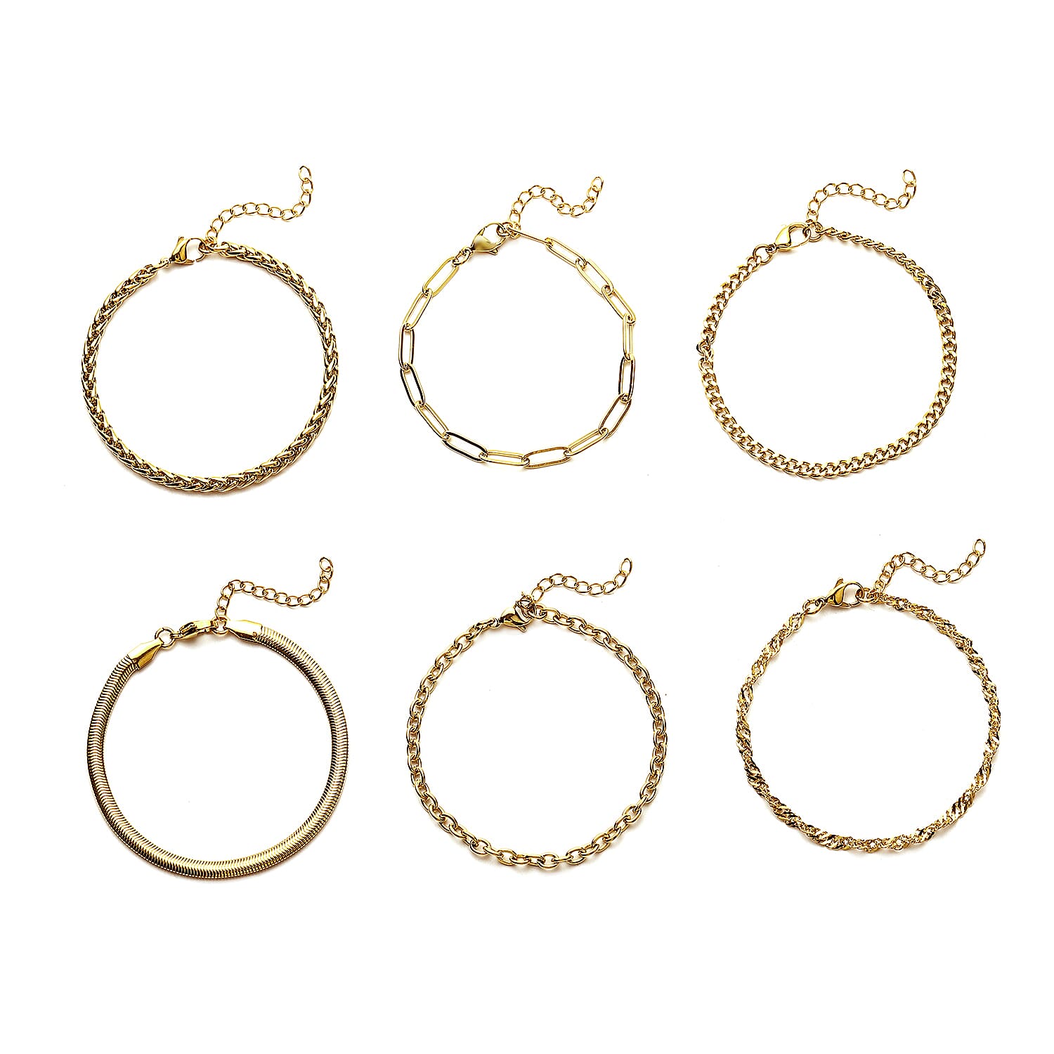 EVER TRUE 18K Yellow Gold Overlay 15 Pcs Jewellery Set in Stainless Steel with Velvet Travel Organizer