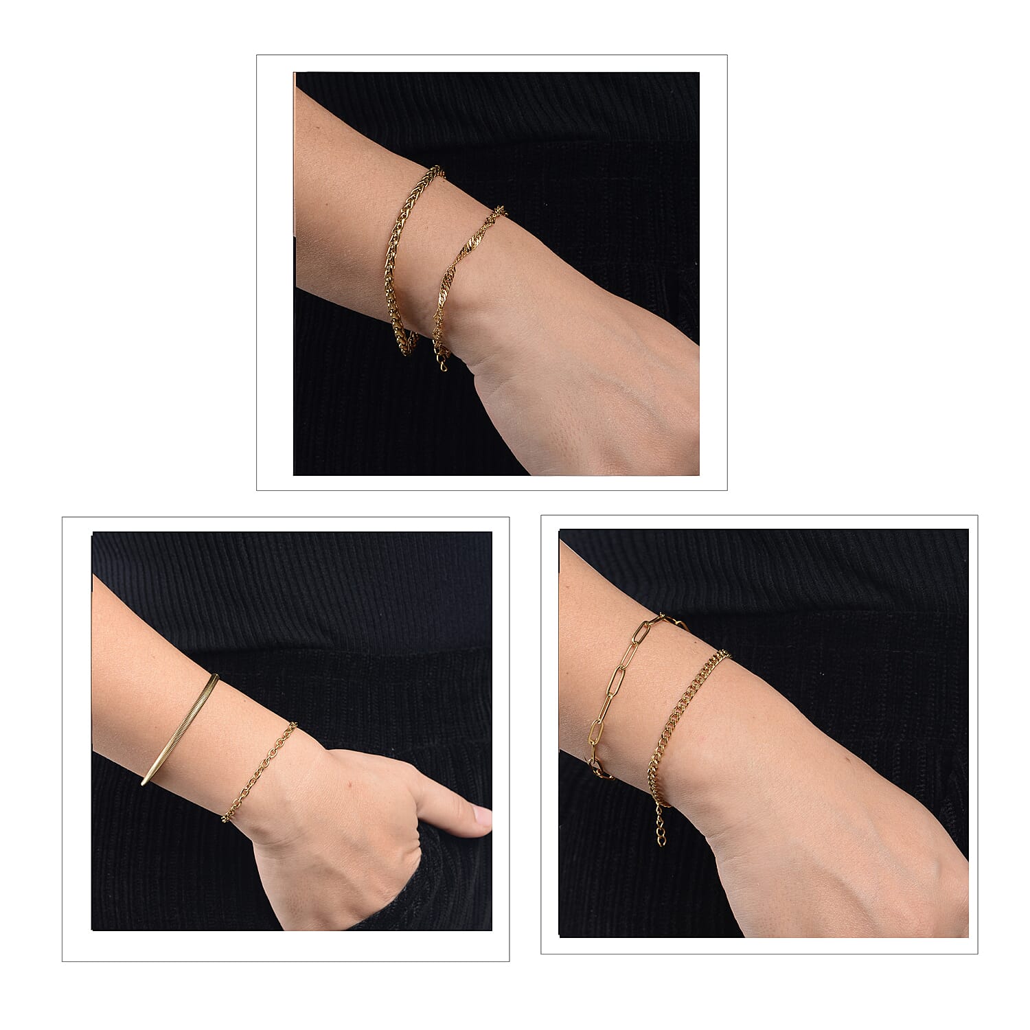 EVER TRUE 18K Yellow Gold Overlay 15 Pcs Jewellery Set in Stainless Steel with Velvet Travel Organizer