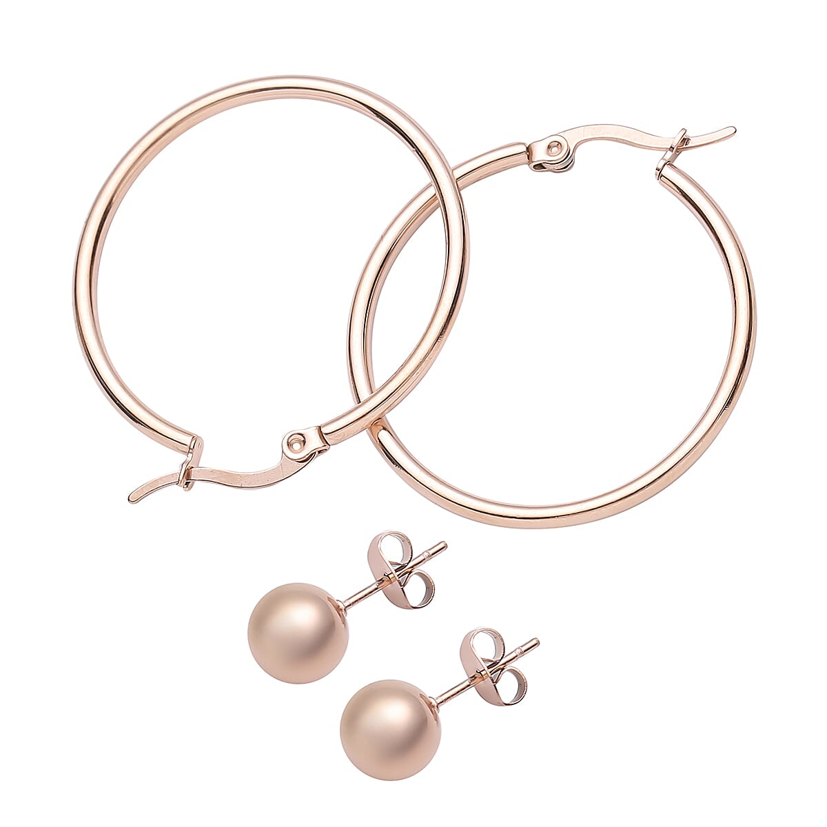 EVER TRUE 18Kt RG Plated 15 Pcs Jewellery Set in Stainless Steel with Velvet Travel Organizer