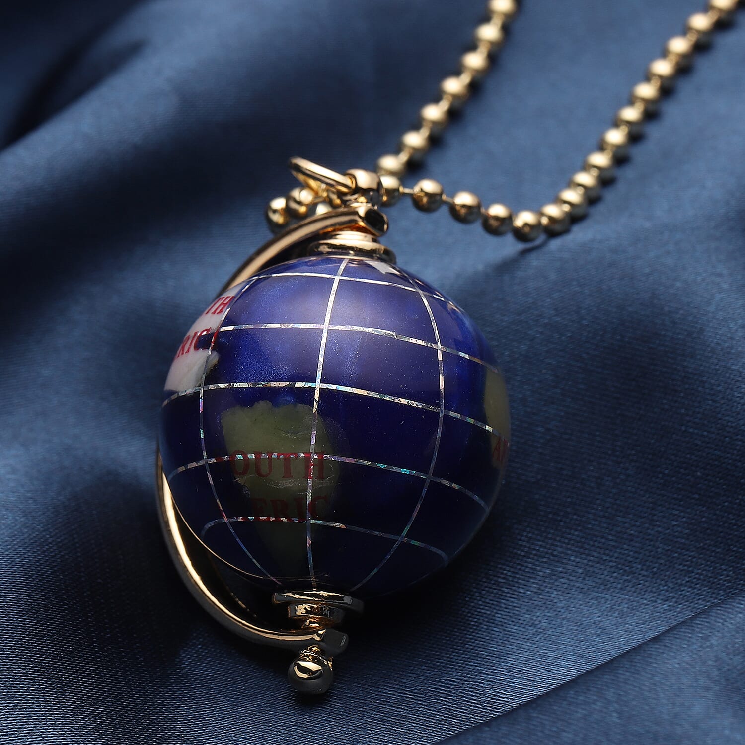 Multi Gemstones and White Shell Pearl Globe Necklace (Size 26 With 3 Inch Extender) in Yellow Gold Tone