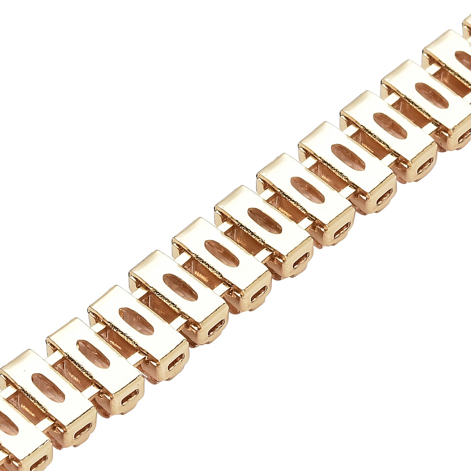 2 Piece Set - Simulated Champagne Diamond Bracelet (Size 7.5) and Hoop Earrings in Yellow Gold Tone