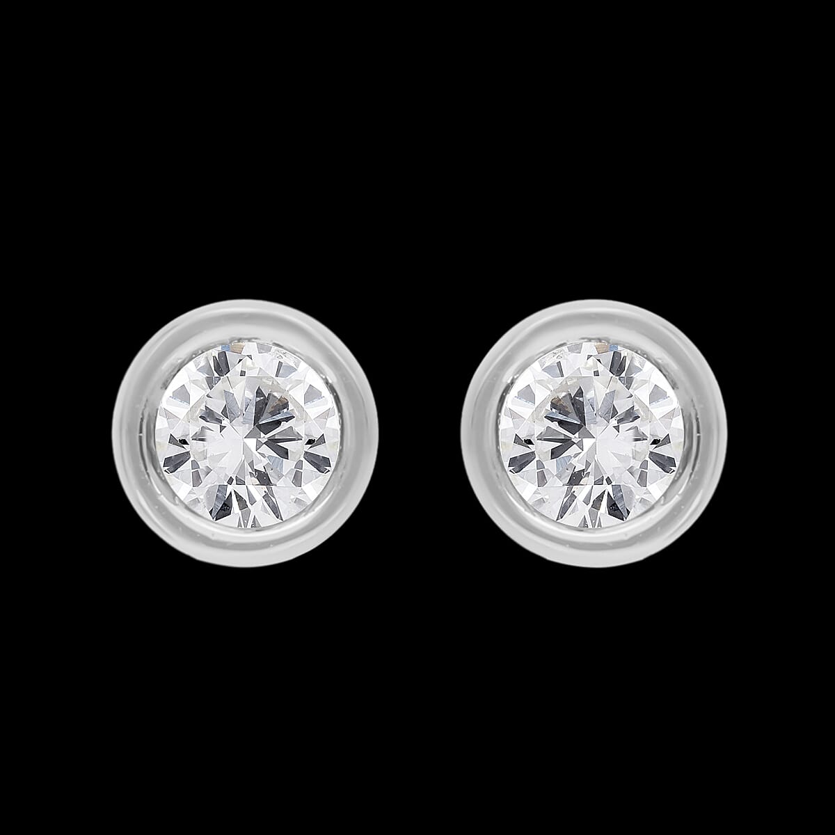 2 Piece Set - 9K White Gold SGL Certified Diamond (G-H/I3) Stud Earrings (with Push Back) and Pendant 0.36 Ct.