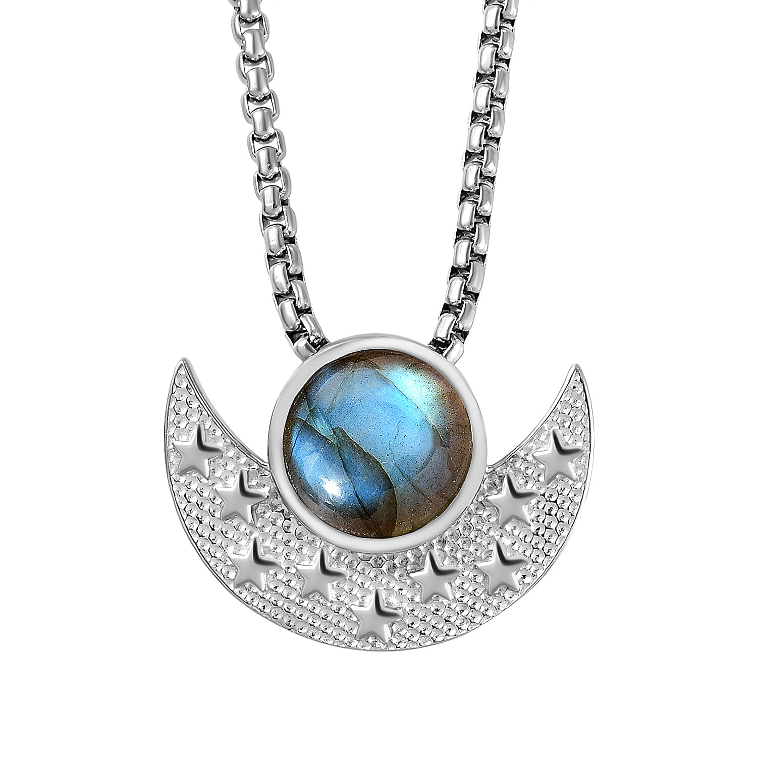 Designer Inspired Labradorite Pendant with Chain (Size 20)