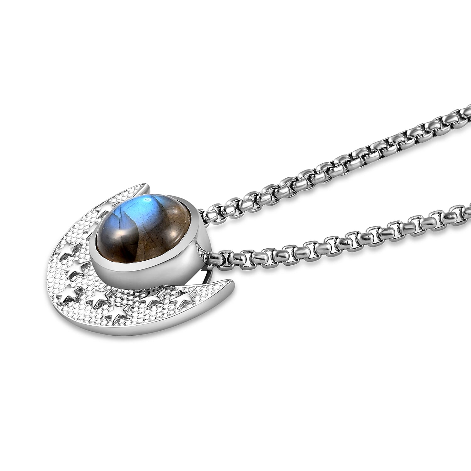 Designer Inspired Labradorite Pendant with Chain (Size 20)