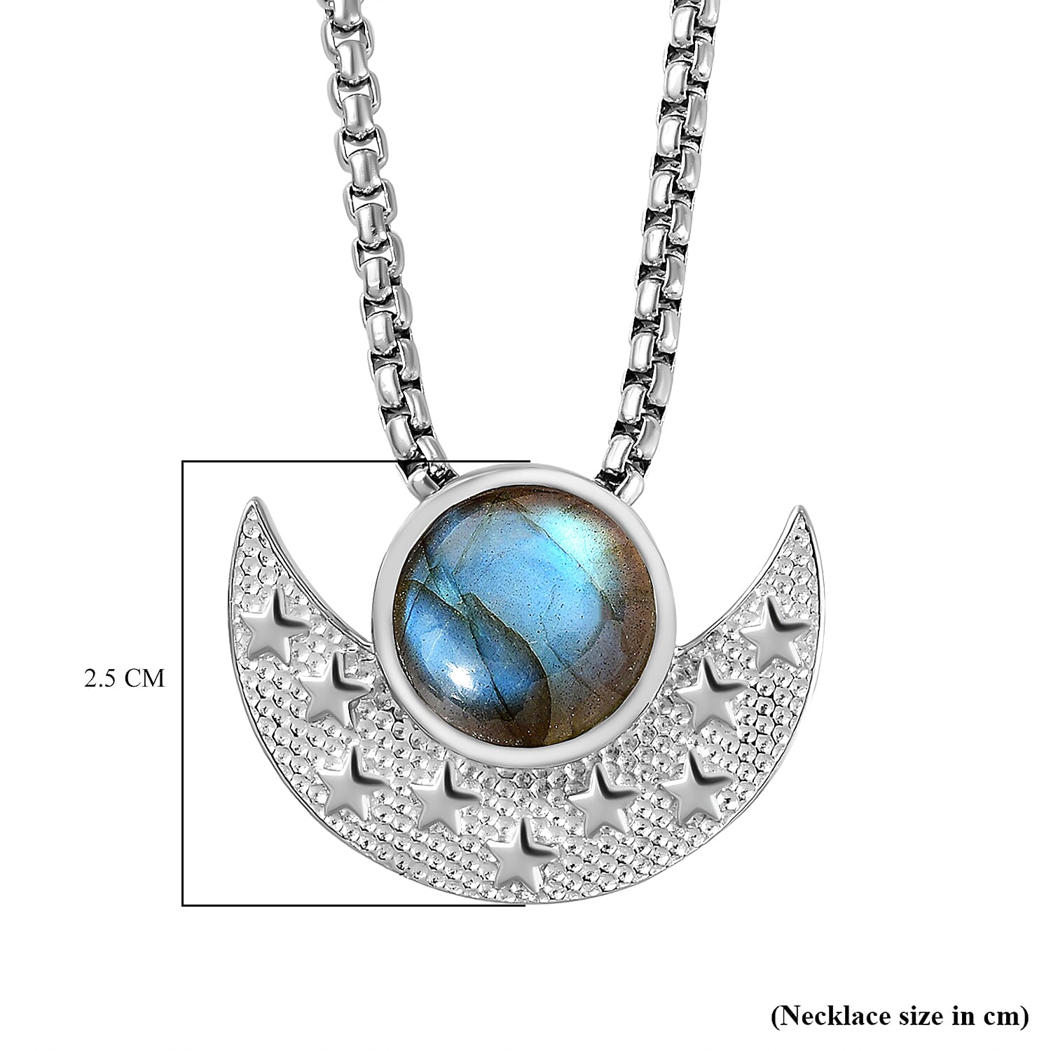Designer Inspired Labradorite Pendant with Chain (Size 20)
