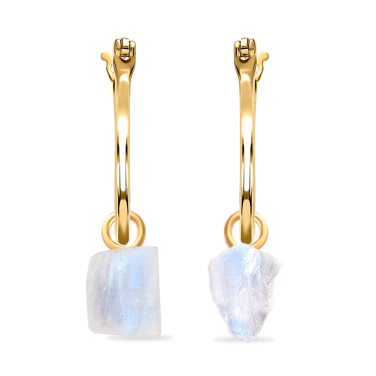 2 Piece Set - Rock Crystal Pendant and Detachable Hoop Earrings with Clasp in 14K Gold Overlay Sterling Silver 14.04 Ct.