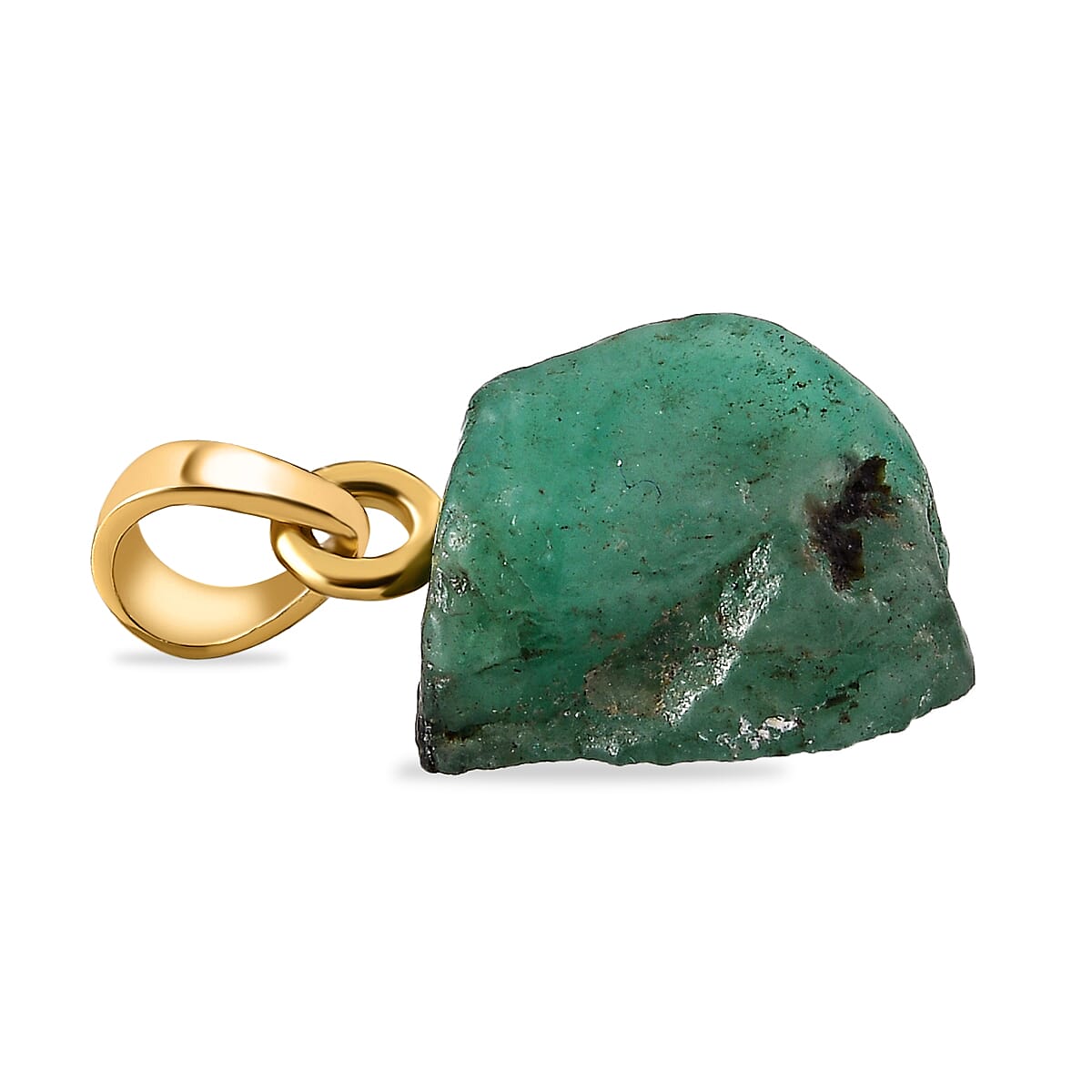 2 Piece Set - Socoto Emerald Pendant and Detachable Hoop Earrings with Clasp in 14K Gold Overlay Sterling Silver 15.16 Ct.