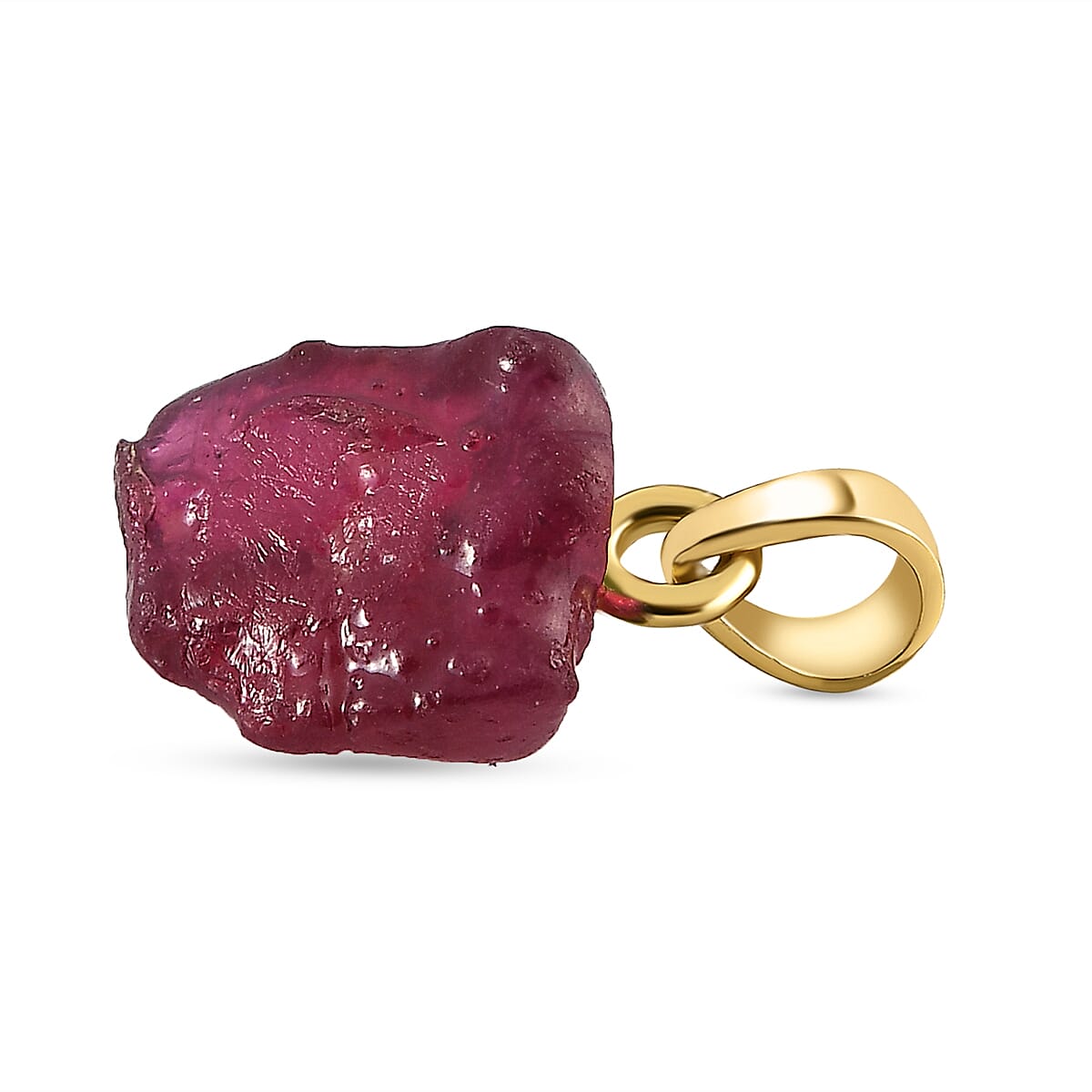 2 Piece Set - African Ruby (FF) Pendant and Detachable Hoop Earrings with Clasp in 14K Gold Overlay Sterling Silver 16.30 Ct.