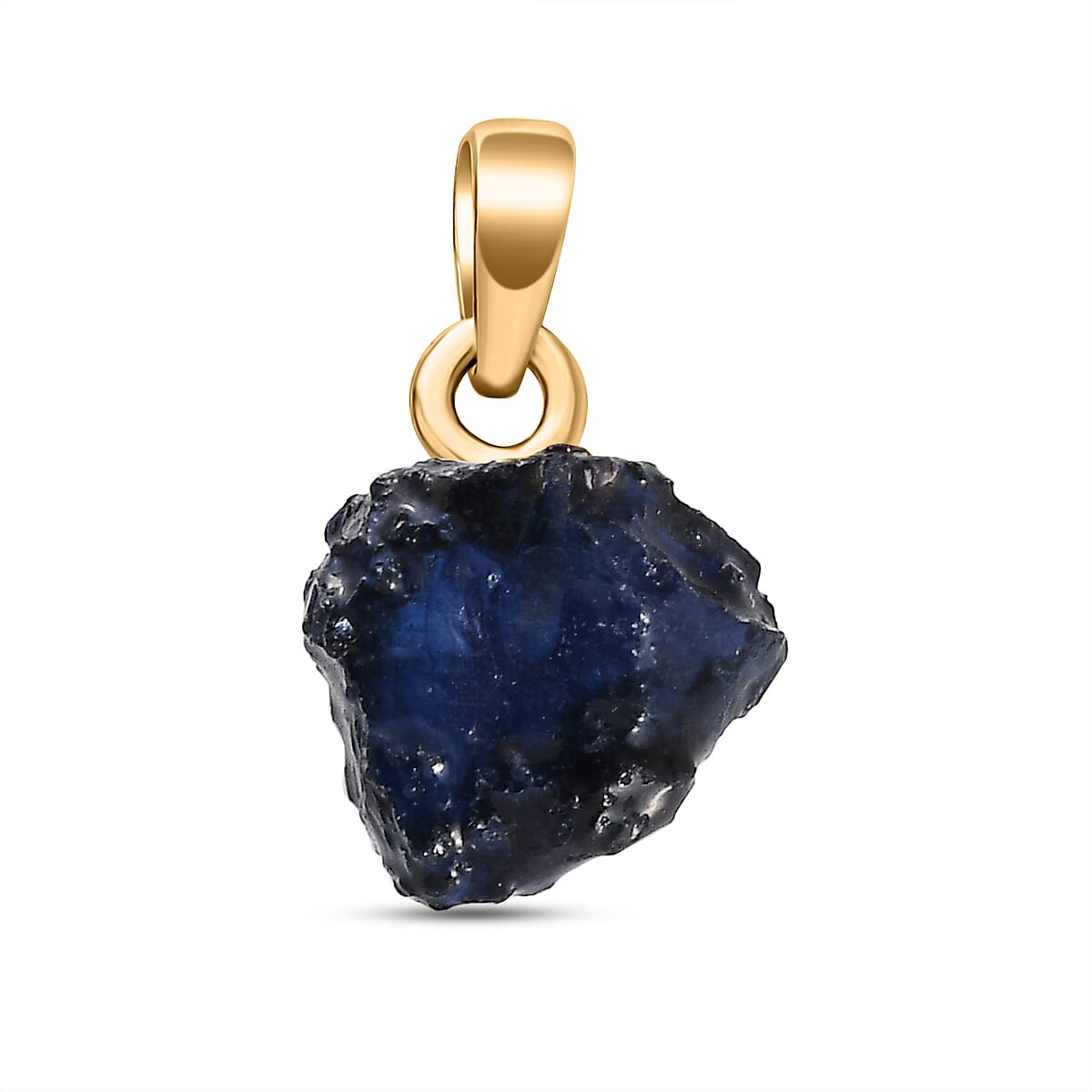 2 Piece Set - Masoala Sapphire (FF) Pendant and Detachable Hoop Earrings with Clasp in 14K Gold Overlay Sterling Silver 12.20 Ct.