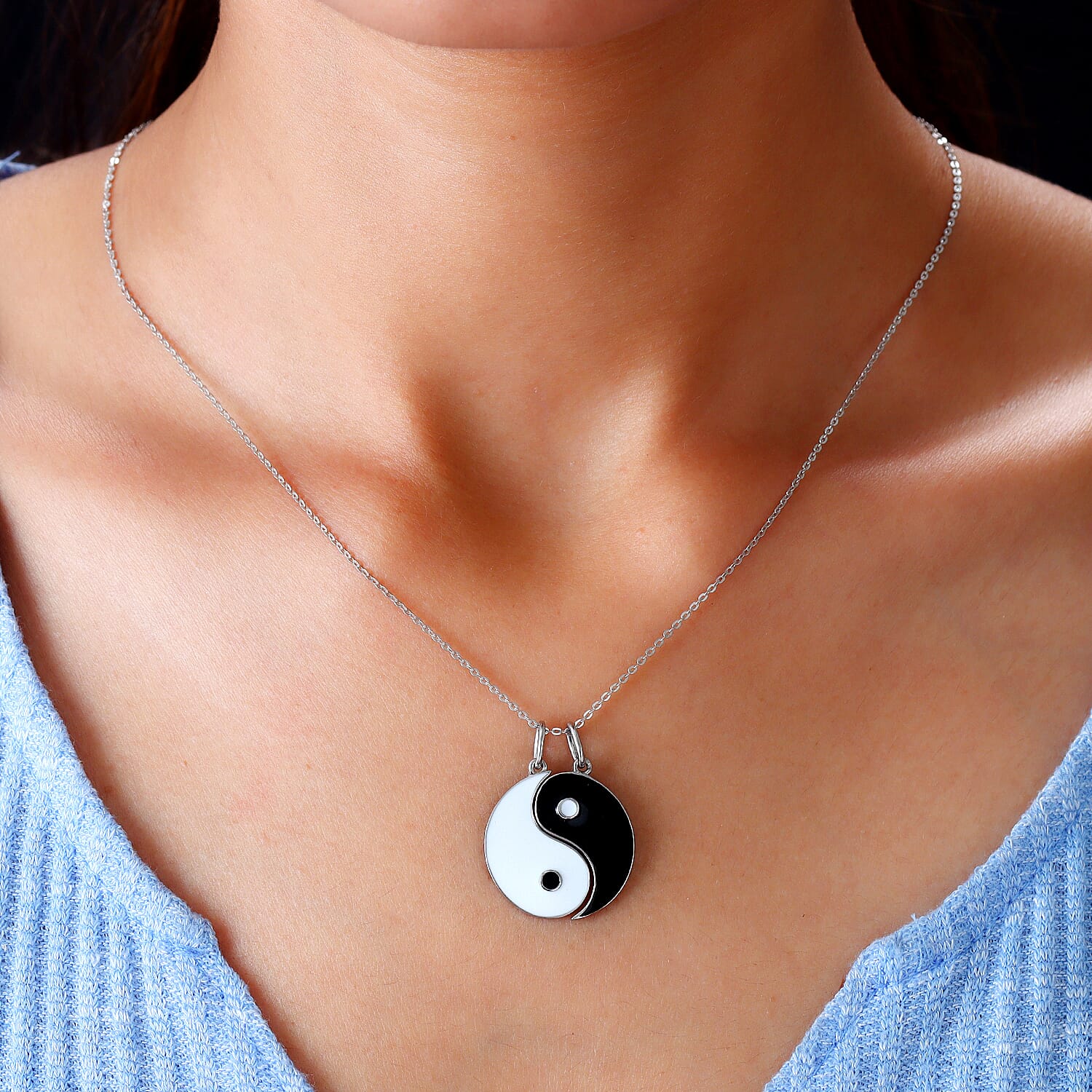 Platinum Overlay Sterling Silver Heart Pendant with Chain (Size 20)