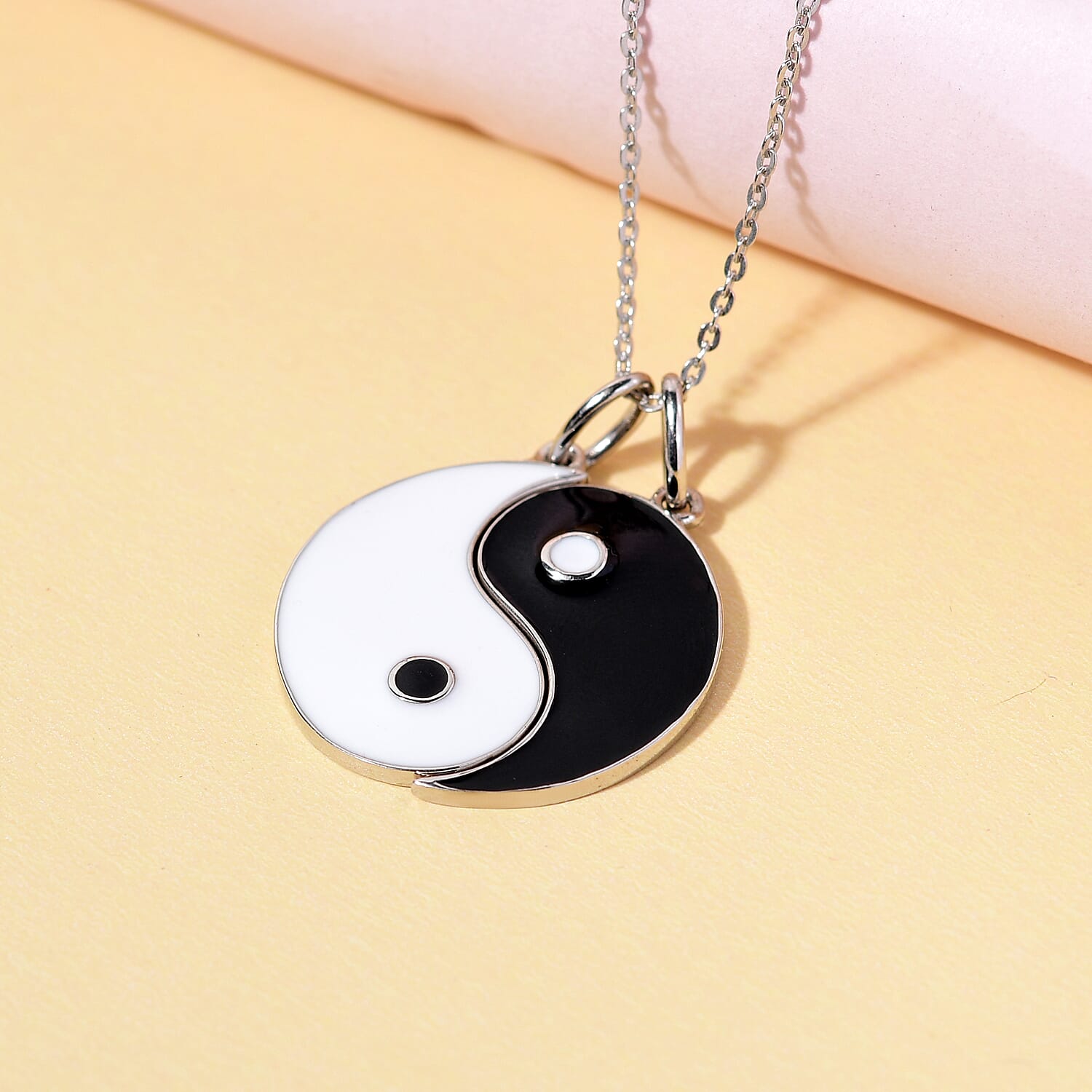 Platinum Overlay Sterling Silver Heart Pendant with Chain (Size 20)