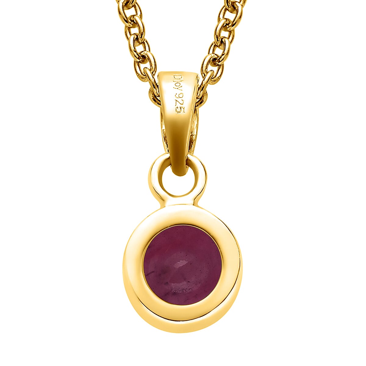 2 Piece Set - African Ruby (FF) Pendant & Hook Earrings in 14K Gold Overlay Sterling Silver With Stainless Steel Chain (Size 20) 2.94 Ct.