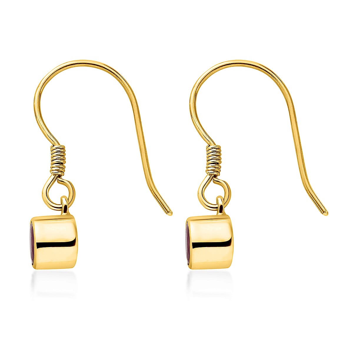 2 Piece Set - African Ruby (FF) Pendant & Hook Earrings in 14K Gold Overlay Sterling Silver With Stainless Steel Chain (Size 20) 2.94 Ct.