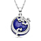 Amethyst Dragon Pendant with Chain (Size 20 with 2 inch Extender) in Silver Tone 35.00 Ct.