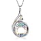 Simulated Mercury Mystic Topaz, AB Crystal & Grey Austrian Crystal Pendant with Chain (Size 20-2 Inch Ext) in Silver Tone