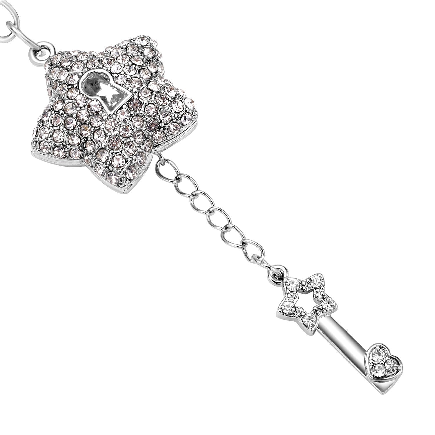 Set of 3 - Multi Colour Austrian Crystal and Simulated Pearl Enamelled Star Fish, Seahorse & Motif Keychain in Two Tone