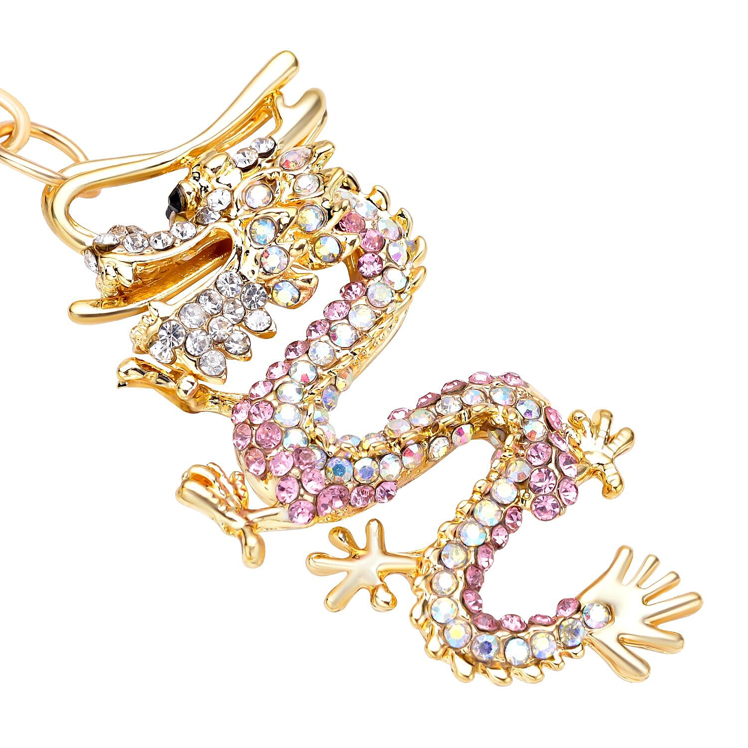 Set of 3 - Multi Colour Austrian Crystal and Simulated Pearl Enamelled Star Fish, Seahorse & Motif Keychain in Two Tone