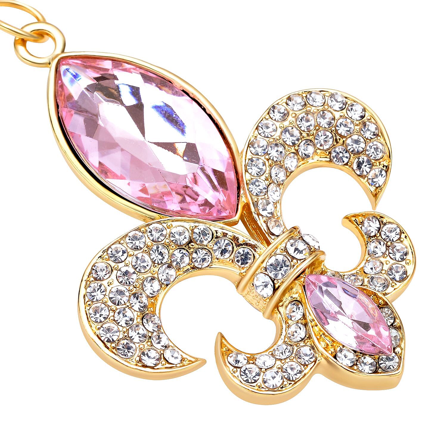 Set of 3 - Multi Colour Austrian Crystal and Simulated Pearl Enamelled Star Fish, Seahorse & Motif Keychain in Two Tone