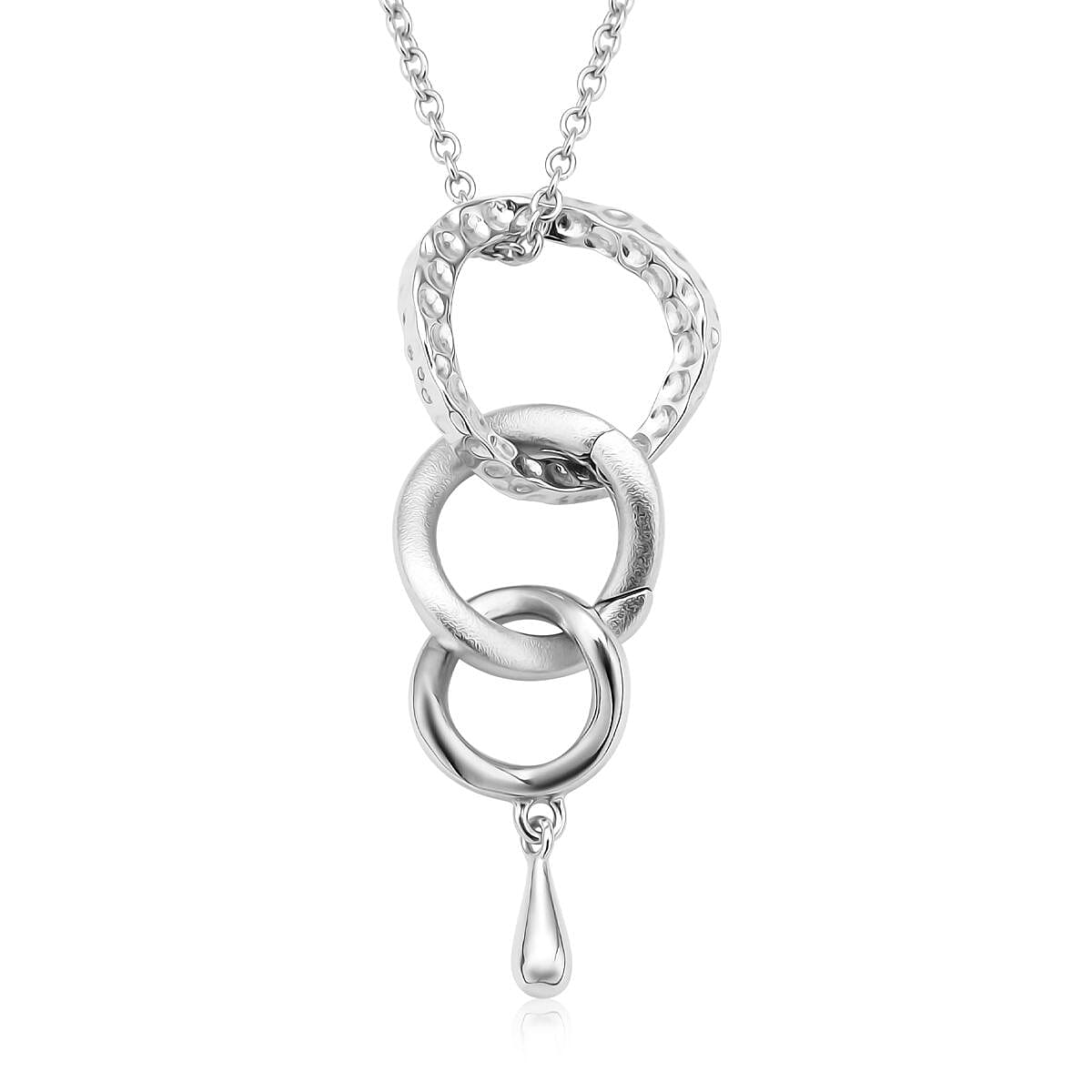 LucyQ Eternity Collection - Rhodium Overlay Sterling Silver Pendant with Chain (Size 18-24-30)