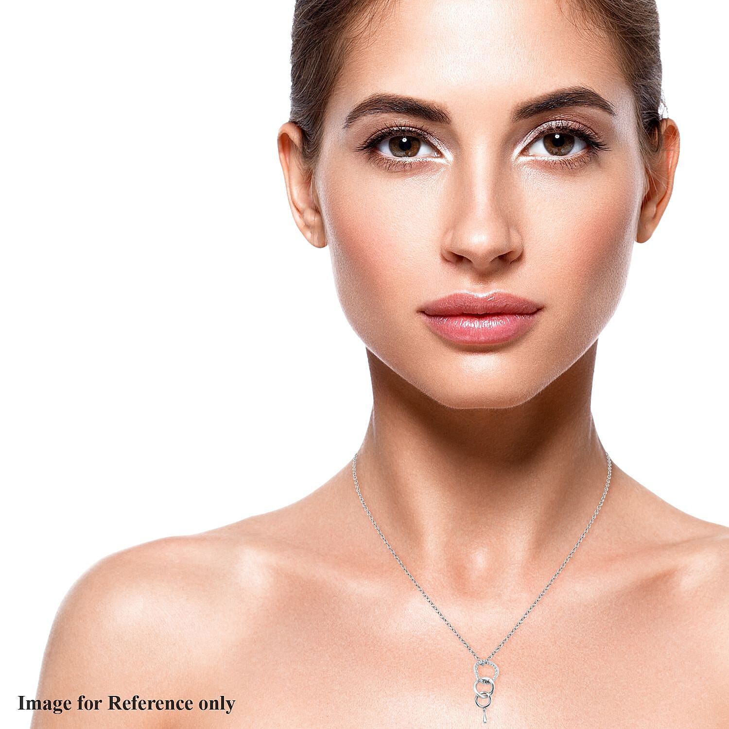 LucyQ Eternity Collection - Rhodium Overlay Sterling Silver Pendant with Chain (Size 18-24-30)