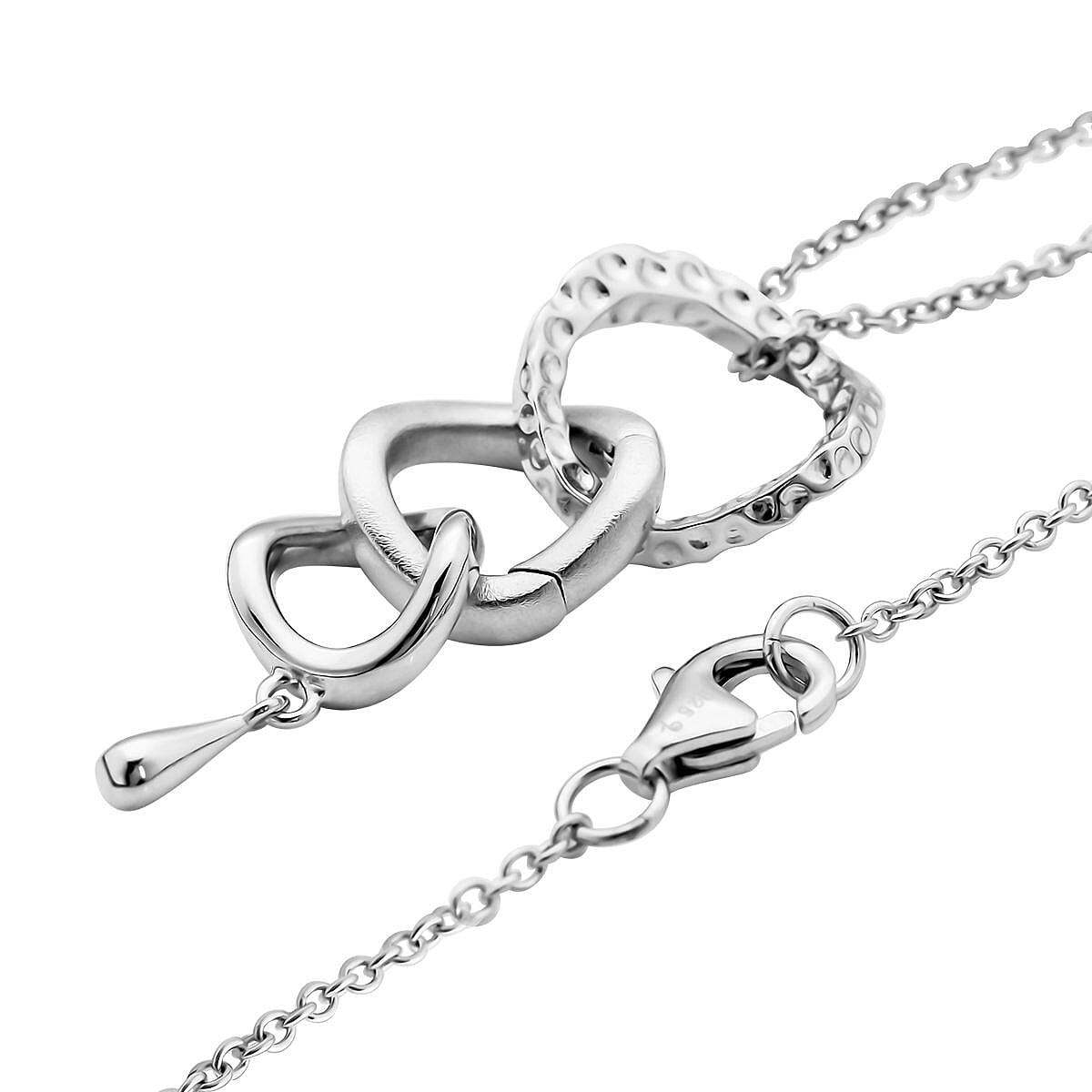 LucyQ Eternity Collection - Rhodium Overlay Sterling Silver Pendant with Chain (Size 18-24-30)