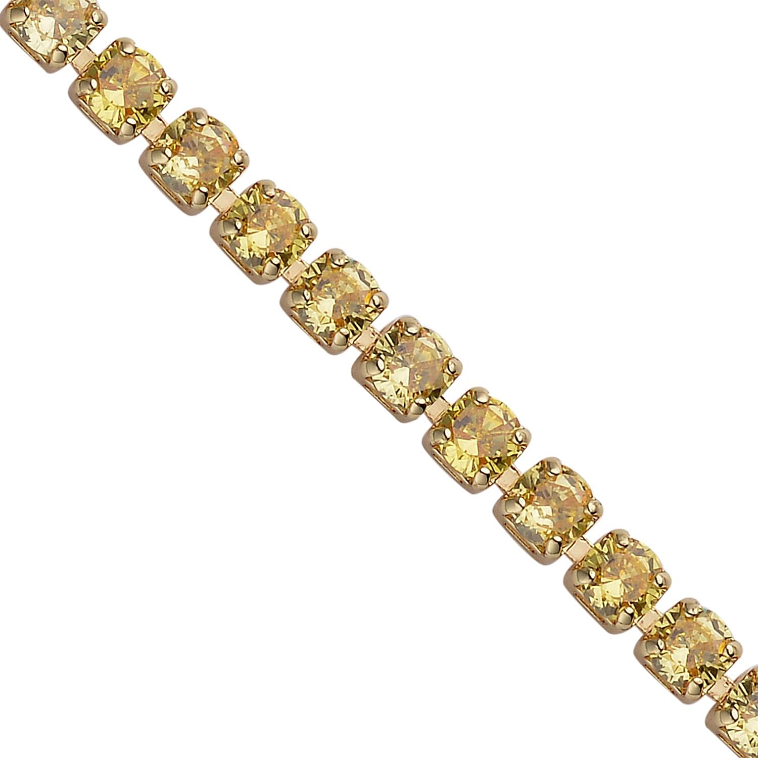 NY Closeout 2 Piece Set - Simulated Yellow Diamond Necklace (Size - 20) and Earrings in Yellow Gold Tone